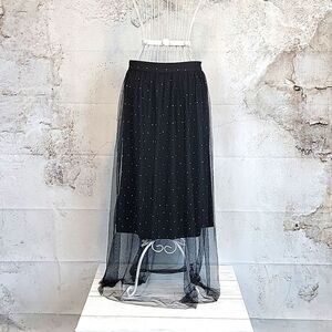 Forever 21 layered tulle maxi skirt in black Women's Size M